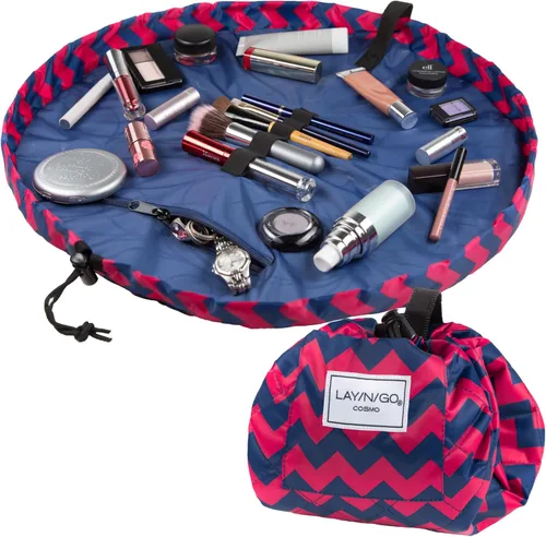 Miniatura 27 de Lay-n-Go Cosmo Layflat - Organizador de cosméticos y maquillaje con cordón y bolsillo con cremallera, bucles para cepillos y más, se ajusta