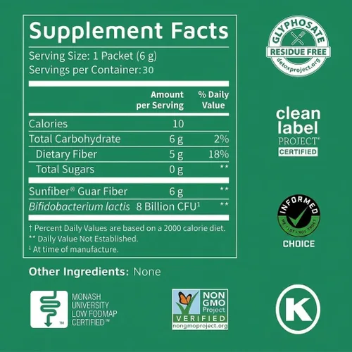 Miniatura 2 de Tomorrow's Nutrition Sunfiber GI Kit de 7 días, fibra prebiótica y probióticos, 0.18 onzas de fibra prebiótica y 8 mil millones de probióticos por