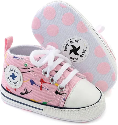 Miniatura 13 de Zapatos deportivos de lona de lona para bebés y niñas, suela antideslizante suave, suela antideslizante