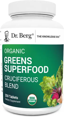 Miniatura 10 de Dr. Berg's Greens Superfood Tabletas de verduras crucíferas – Suplementos vegetales para adultos con 11 fitonutrientes súper verdes – Tabletas