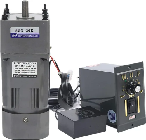 Miniatura 28 de Motor de engranajes eléctrico 120W DC 24V Reductor de engranajes helicoidal Caja de engranajes Motor eléctrico de engranajes RV 50K 35Nm Motor 120W