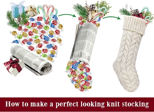 Miniatura 5 de Calcetines de Navidad, paquete de 3 unidades de 18 pulgadas, de gran tamaño, punto trenzado, rústico, decoraciones personalizadas para decoración