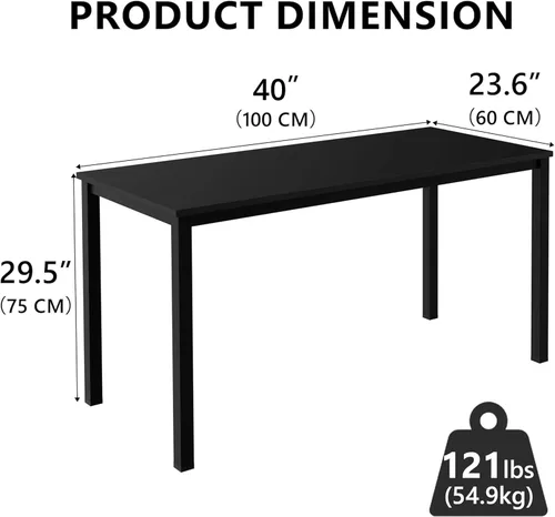 Miniatura 3 de Escritorio para computadora para espacio pequeño, moderno y simple, escritorio para computadora portátil, escritorio de estudio para oficina en Negro