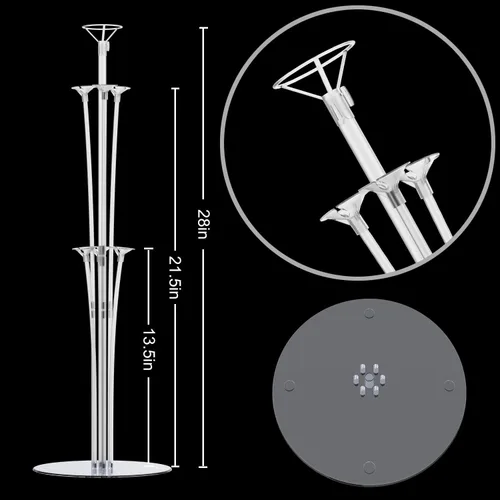 Miniatura 4 de LANGXUN Kit de soporte de globos de mesa de 28 pulgadas de altura para decoración de fiesta de cumpleaños, boda, kit de arco de globos para fiesta