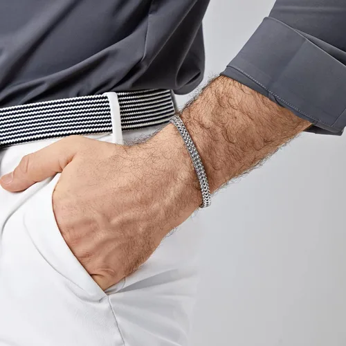 Miniatura 5 de Pulseras para hombre de acero inoxidable, con cierre magnético, cadena franco