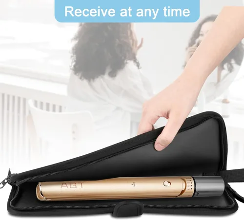 Miniatura 5 de Homakover Estuche de viaje para plancha para el cabello, 13 x 5 pulgadas, alfombrilla de silicona resistente al calor y bolsa para plancha plana