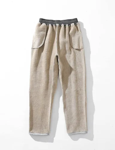 Miniatura 2 de HeSaYep Pantalones deportivos de forro polar para hombre, con forro de sherpa, pantalones cálidos de invierno, pantalones deportivos con bolsillos