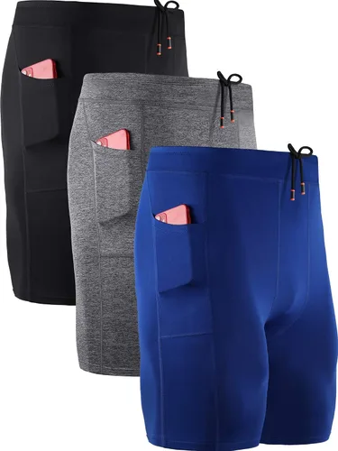 Miniatura 12 de NELEUS Men's 3 Pack Running Compression Shorts with Pockets