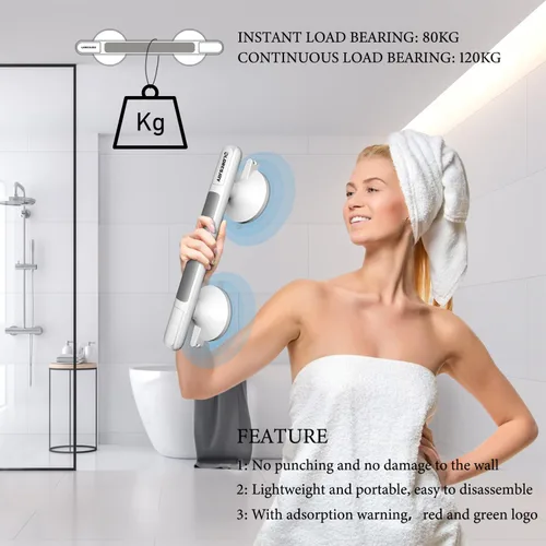 Miniatura 6 de Asas de ducha para succión de ancianos, barras de agarre para bañeras y duchas, barras de agarre de succión para ducha, barras de ducha