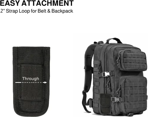 Miniatura 6 de Funda para cuchillo para cinturón, soporte táctico para cuchillo de bolsillo, bolsa de cinturón vertical u horizontal para cuchillo al aire libre