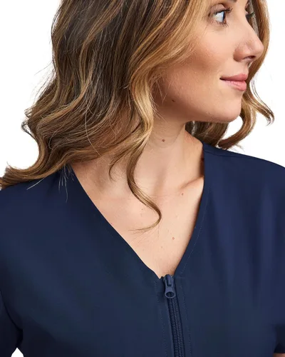 Miniatura 5 de Green Town Conjunto de ropa quirúrgica para mujer, pantalón deportivo y conjunto de ropa quirúrgica con cremallera completa, 6 bolsillos, uniforme