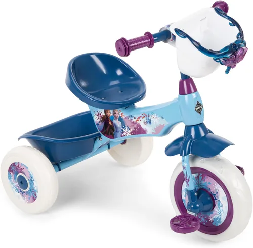 Huffy Triciciclo de Disney Frozen 2 para niñas, ideal para mayores de 3 años, Anna, Elsa y Olaf, contenedores de almacenamiento para aperitivos o