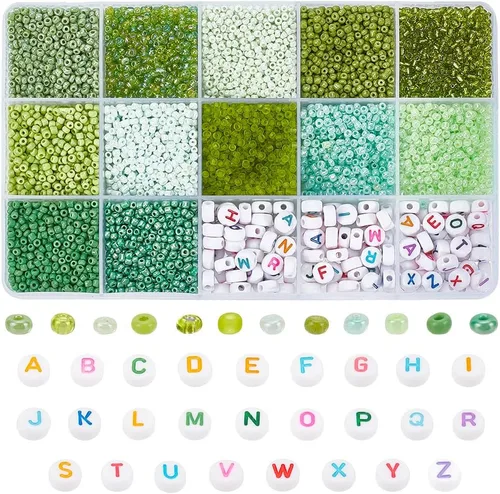 Miniatura 10 de PH PandaHall 3230 cuentas de cristal negro de 0.118 pulgadas y letras acrílicas de 0.118 pulgadas para hacer joyas
