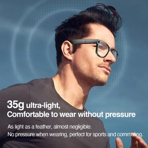 Miniatura 8 de Gafas inteligentes AI con cámara,Foto y video HD,Gafas de sol Bluetooth Altavoces incorporados,Música inalámbrica y llamada