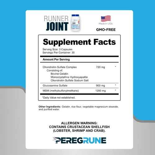 Miniatura 2 de Runner - Suplemento de apoyo articular – Rodillas, espalda, cartílago y articulaciones saludables – Glucosamina condroitina MSM, suplementos