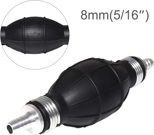 Miniatura 9 de Bomba de combustible de goma de 2 bombillas negras para transferencia de combustible al vacío, imprimación manual, gasolina, gasolina, diésel