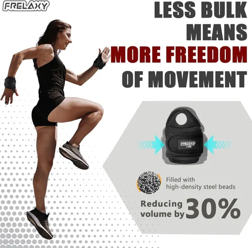 Miniatura 4 de Frelaxy Pesas de muñeca con cierre de pulgar para hombres y mujeres 1 lb*2 2 lbs*2 3 lbs*2 Pesas de tobillo Guantes con peso para correr Negro