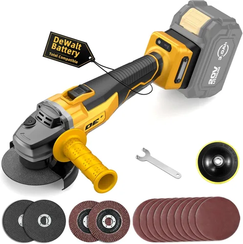 Miniatura 9 de Amoladora angular sin escobillas para batería Milwaukee M18, amoladora angular pequeña inalámbrica de 4 – 1/2 pulgadas con mango auxiliar, 10 lijas