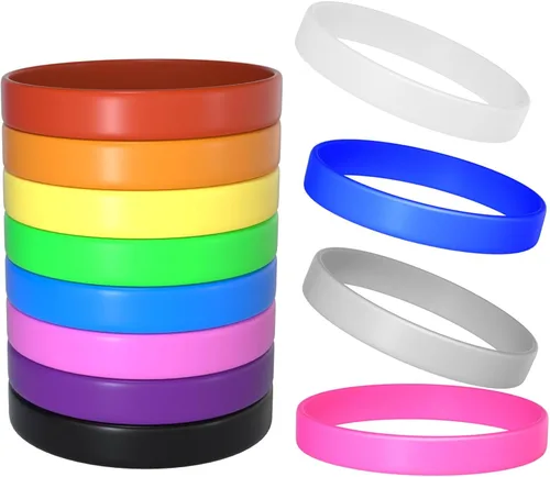 Morcheiong 12 piezas de pulseras de silicona de color sólido, pulseras de goma para adultos y adolescentes, recuerdos de fiesta, 12 colores Colores