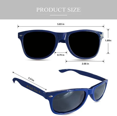 Miniatura 4 de LADY&HOME Paquete de 10 lentes de sol para despedida de soltera, damas de honor y novia para fiesta de novia, despedida de soltera (azul marino)