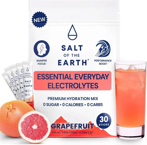 Miniatura 11 de Salt of the Earth - Polvo de electrolitos premium sin azúcar - Hecho con sal rosa del Himalaya - Paquetes de polvo para hidratación Ingredientes