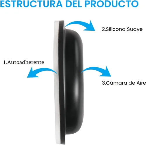 Miniatura 3 de SURMAP Almohadillas nasales para gafas, cómodas almohadillas nasales de silicona suave para gafas, con parte trasera adhesiva, cámara de aire 10
