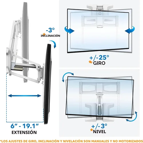 Miniatura 7 de MOUNT-IT! Soporte de pared motorizado para TV con chimenea Soporte de montaje de mantel eléctrico desplegable con control remoto, capacidad