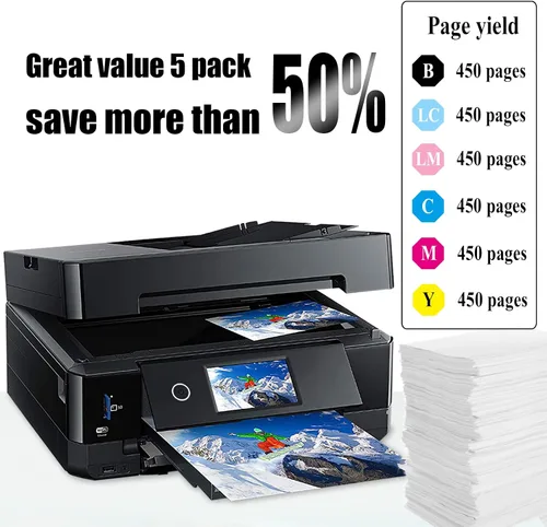 Miniatura 4 de NoahArk Paquete de 7 cartuchos de tinta remanufacturados T098 T099 para impresora Epson 98 99 para Artisan 700 710 725 730 800 810 835 837
