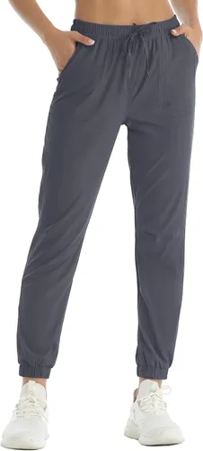 Miniatura 2 de TACVASEN Pantalones deportivos de senderismo para mujer, de secado rápido, ligeros, con cordón, Gris oscuro