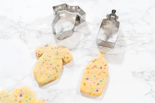 Miniatura 4 de Bakerpan Juego de cortador de galletas de acero inoxidable para baby shower, cortadores de galletas para biberones y body para galletas, fondant