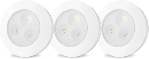LUXSWAY Luz de disco LED, luz táctil ultradelgada, funciona con pilas, luces de encender, 60 lúmenes, luces adhesivas, iluminación para debajo del