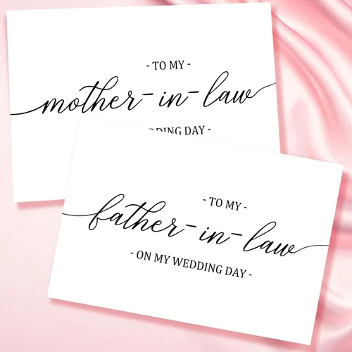 Miniatura 6 de Nchigedy Tarjeta del día de boda para padre, tarjeta de agradecimiento, interior en blanco, 8 x 5.3 pulgadas, tarjeta pesada, funda protectora de #6