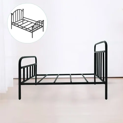 Miniatura 3 de iplusmile - Marco de cama de metal en miniatura para casa de muñecas, 6.29 x 4.33 x 3.93 pulgadas, accesorio de muebles de dormitorio