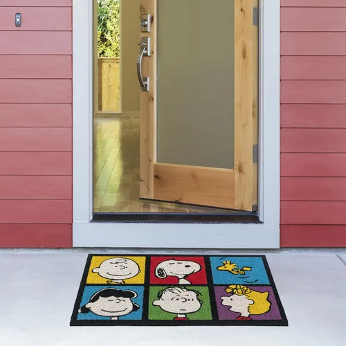 Miniatura 5 de Gertmenian Peanuts Snoopy Coir Felpudo – Tapete de bienvenida de 2 x 3 (paquete de 2), ideal para zonas de alto tráfico en la puerta delantera