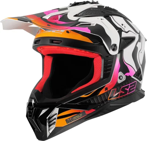 Miniatura 11 de LS2 Helmets Gate II - Casco integral para motocicleta MX Brillo lavado rojo/azul/morado
