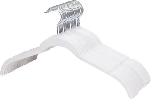 Miniatura 10 de ManGotree Perchas de terciopelo para mujer, perchas de 16.5 pulgadas con ranura para el hombro, perchas antideslizantes para ropa de vestir