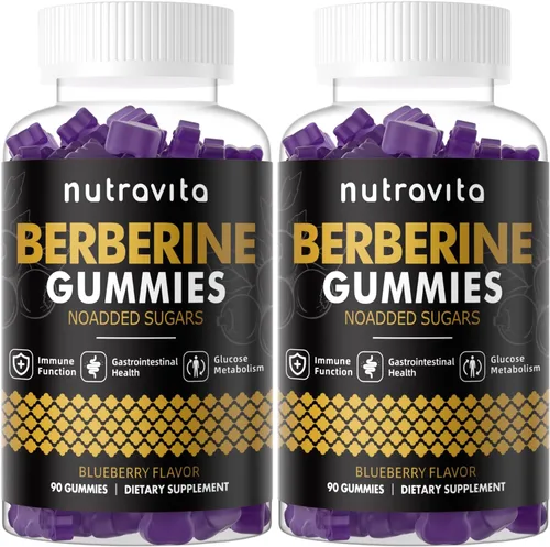 Miniatura 11 de Nutravita Gomitas de berberina con canela de Ceilán, 1500 mg de berberina de alta potencia, suplemento para apoyo inmunológico y metabolismo