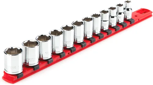 Miniatura 9 de TEKTON Juego de llaves de vaso de 6 puntos con rieles y bandeja, 30 piezas (1/4-1 pulg.) SHD91209