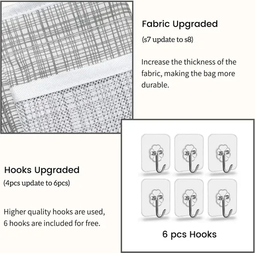 Miniatura 4 de Kanrichu 2 piezas, bolsa organizadora grande de 3 bolsillos para colgar en la pared, con tela de lino, cestas de almacenamiento para colgar