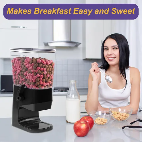 Miniatura 2 de Dispensador de cereales para encimera, 1 paquete, dispensador de alimentos secos, organizador de aperitivos, recipientes delgados de almacenamiento