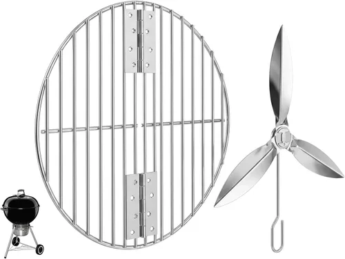 Miniatura 8 de 7403 62423 Piezas de repuesto para cesta de carbón y 7444 Kit de sistema de limpieza de un solo toque para Weber 22-1/2 pulgadas, bandeja de carbón