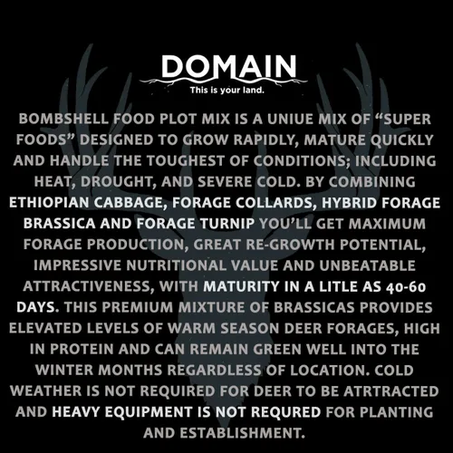 Miniatura 8 de Domain Outdoor Bombshell - Semilla de parcela de alimentos para ciervos, 1/2 acre, diseñada para manejar las condiciones más duras, establecimiento
