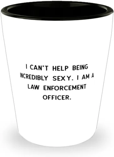 New Law enforcement officer Gifts, I can't Help Being, Law enforcement officer Shot Glass From Boss, Ceramic Cup For Men Women, Police officer