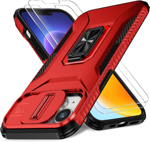 Miniatura 69 de Funda HakkTaoo para iPhone 13/iPhone 14 de 6.1 Pulgadas con Funda Deslizante para Cámara + Protector de Pantalla (2 Paquetes), Funda Protectora a