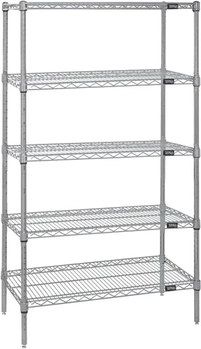 Miniatura 30 de Quantum Storage Systems WR74-1824BK Kit de inicio para estantería de alambre de 4 niveles de altura de 74 pulgadas, acabado negro, 18 pulgadas