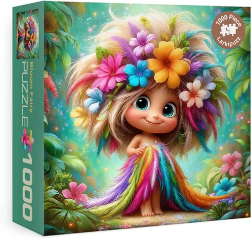 Bonitos rompecabezas de hadas de flores para adultos, 1000 piezas, coloridos rompecabezas florales de plantas de primavera, rompecabezas escénico de