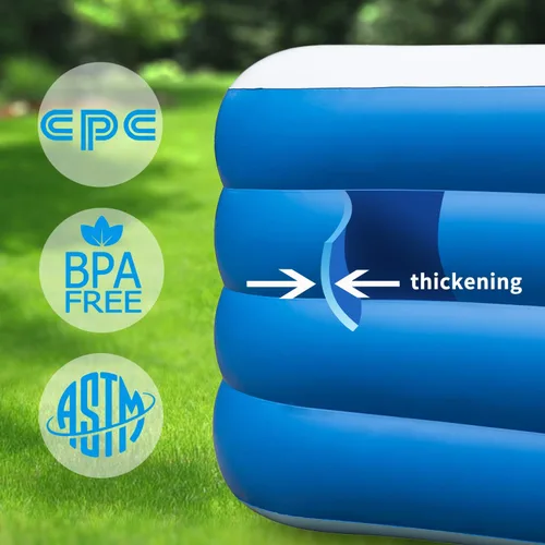 Miniatura 7 de Piscina inflable, piscina familiar inflable de 70 x 55 x 29 pulgadas, fiesta acuática de verano, adultos, al aire libre, jardín, patio trasero