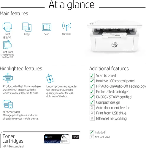 Miniatura 6 de HP Laserjet Pro impresora láser monocromática inalámbrica, todo en uno.