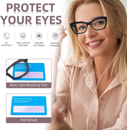 Miniatura 5 de Paquete de 3 lentes de lectura progresivos para mujeres y hombres, elegantes lentes de lectura con bloqueo de luz azul para computadora multifocales