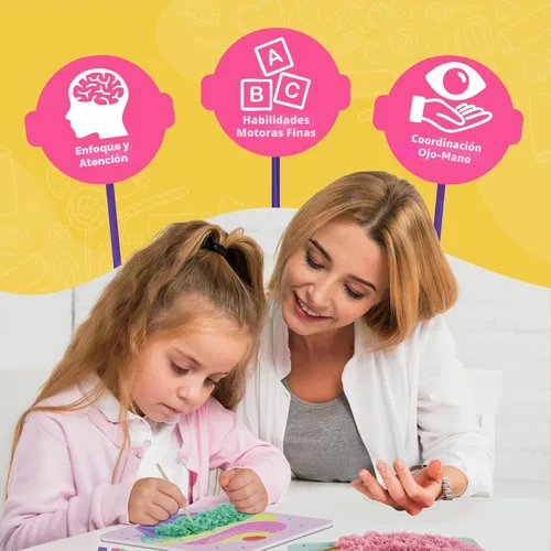 Miniatura 6 de jackinthebox Poke Poke Art para niños - Tema Candyland, Arte y Manualidades de tela sin desorden, Kits de prensado de flores, regalo para niños